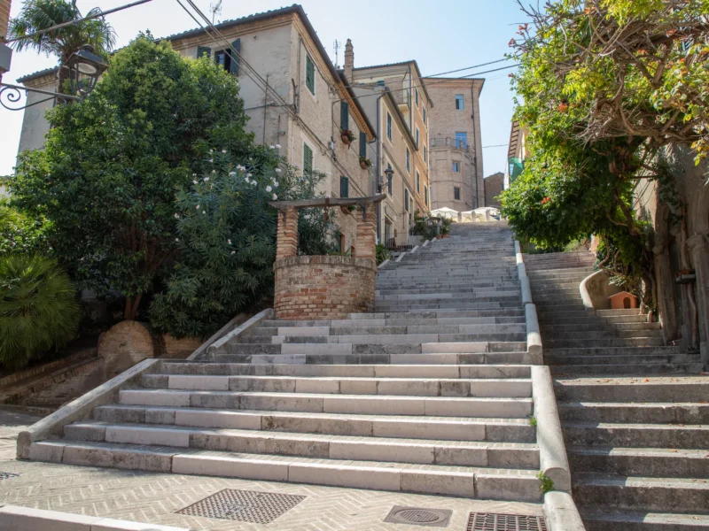The Piaggia, Corinaldo, one of the Most Beautiful Villages in Italy, Marche — summer