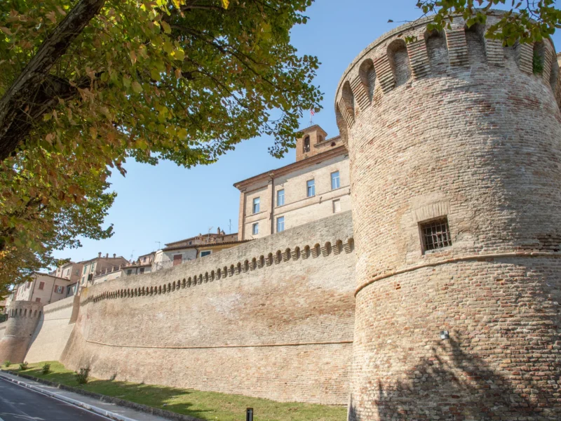 Views of Corinaldo, one of the Most Beautiful Villages in Italy, Marche — summer