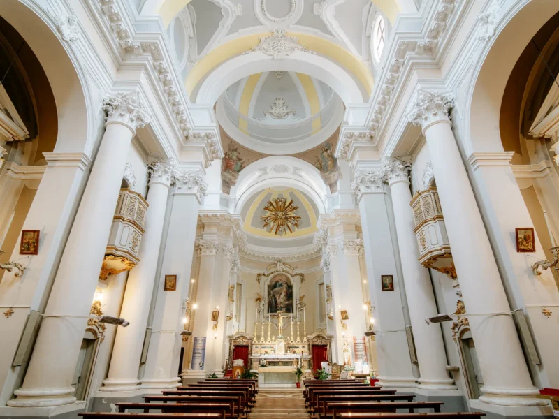 Sanctuary of Santa Maria Goretti in Corinaldo, one of the Most Beautiful Villages in Italy, in the Marche region
